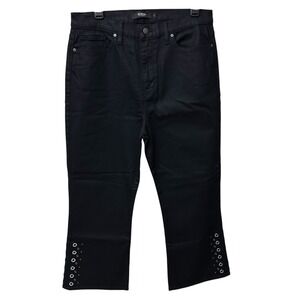 Hudson Jeans Womens Size 31 Black Holly Flare High Rise Crop Stretch MSRP $245